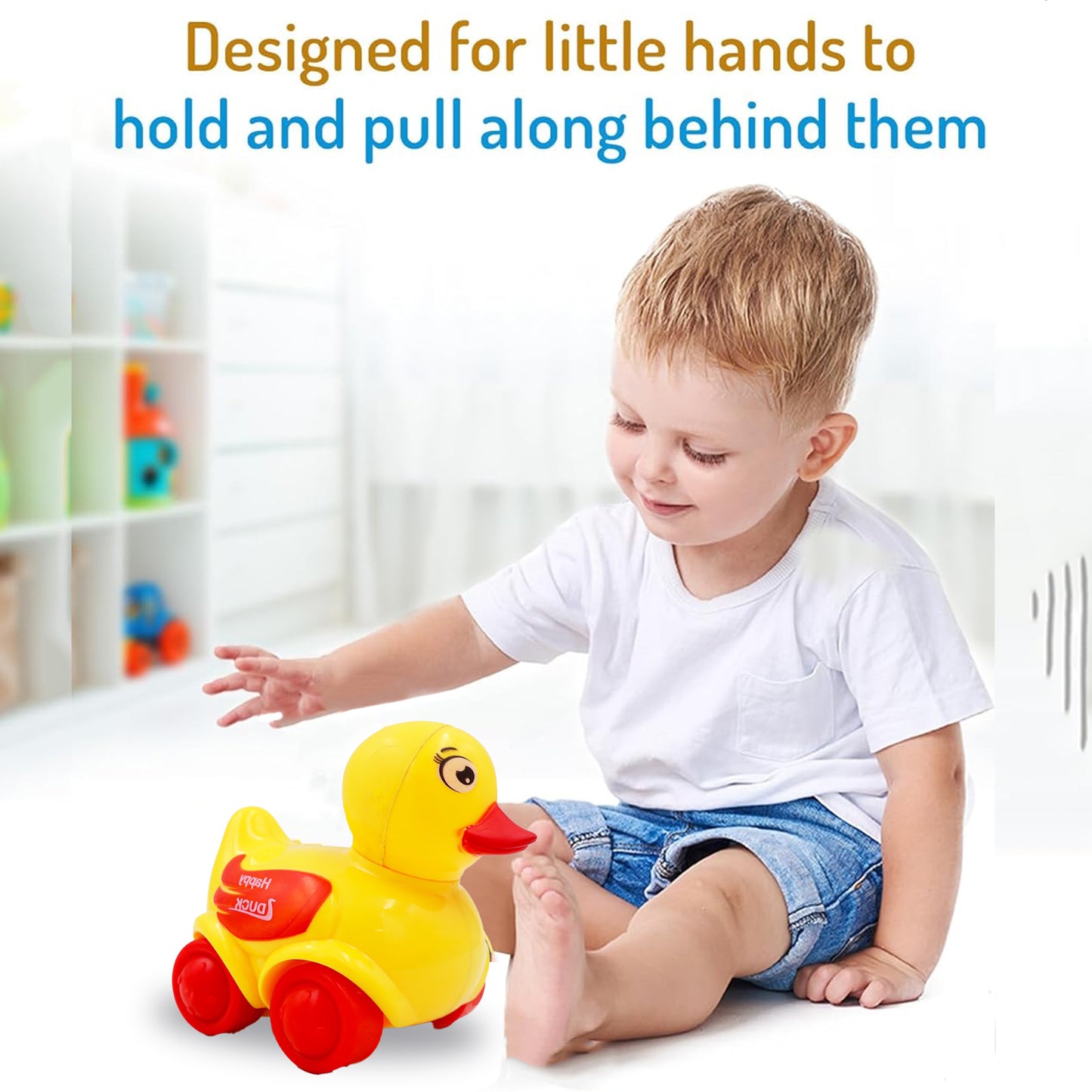 ToyBharat Duck Pullback |Multicolour | Travel Toys | Birthday Gift for Boy and Girl Baby | Friction Toy