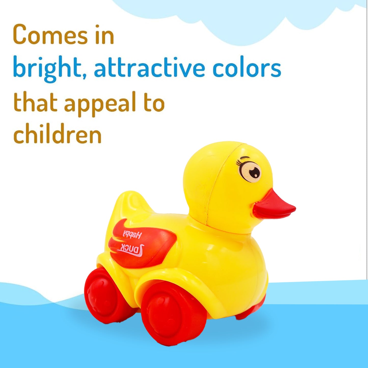 ToyBharat Duck Pullback |Multicolour | Travel Toys | Birthday Gift for Boy and Girl Baby | Friction Toy