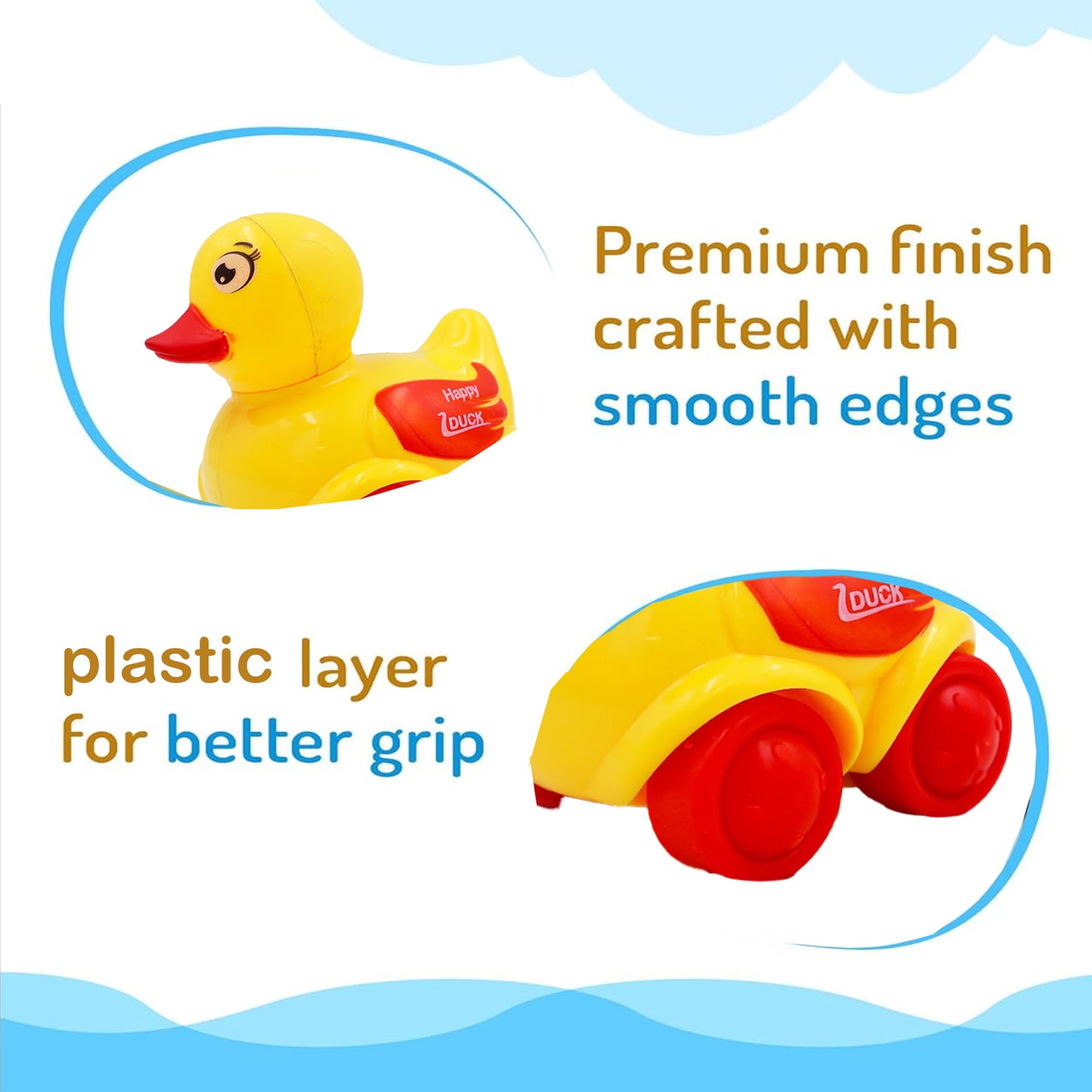 ToyBharat Duck Pullback |Multicolour | Travel Toys | Birthday Gift for Boy and Girl Baby | Friction Toy