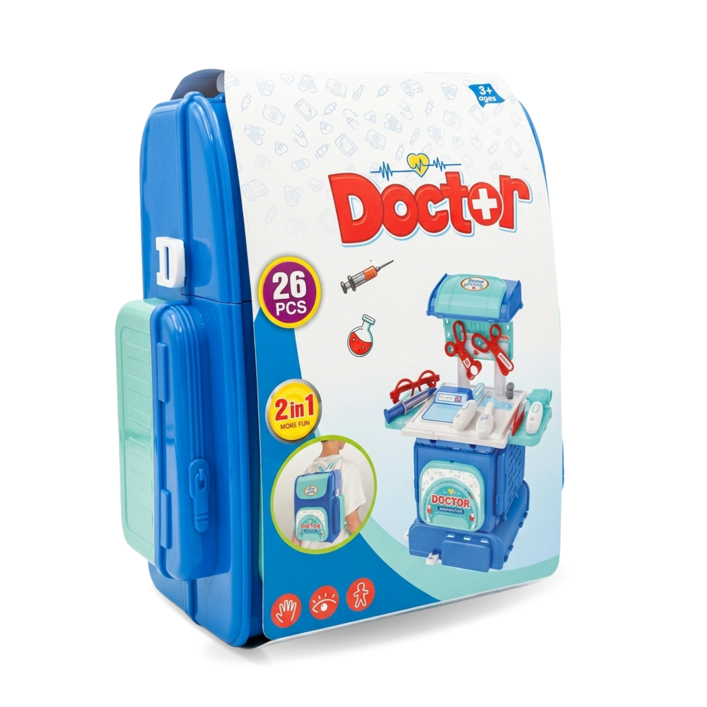 Toybharat Doctor Set for Kids 3+ Years | 2-in-1 Pretend Play Medical Kit | Portable Doctor Playset for Boys & Girls | Role Play Toy | Birthday Gift for Kids