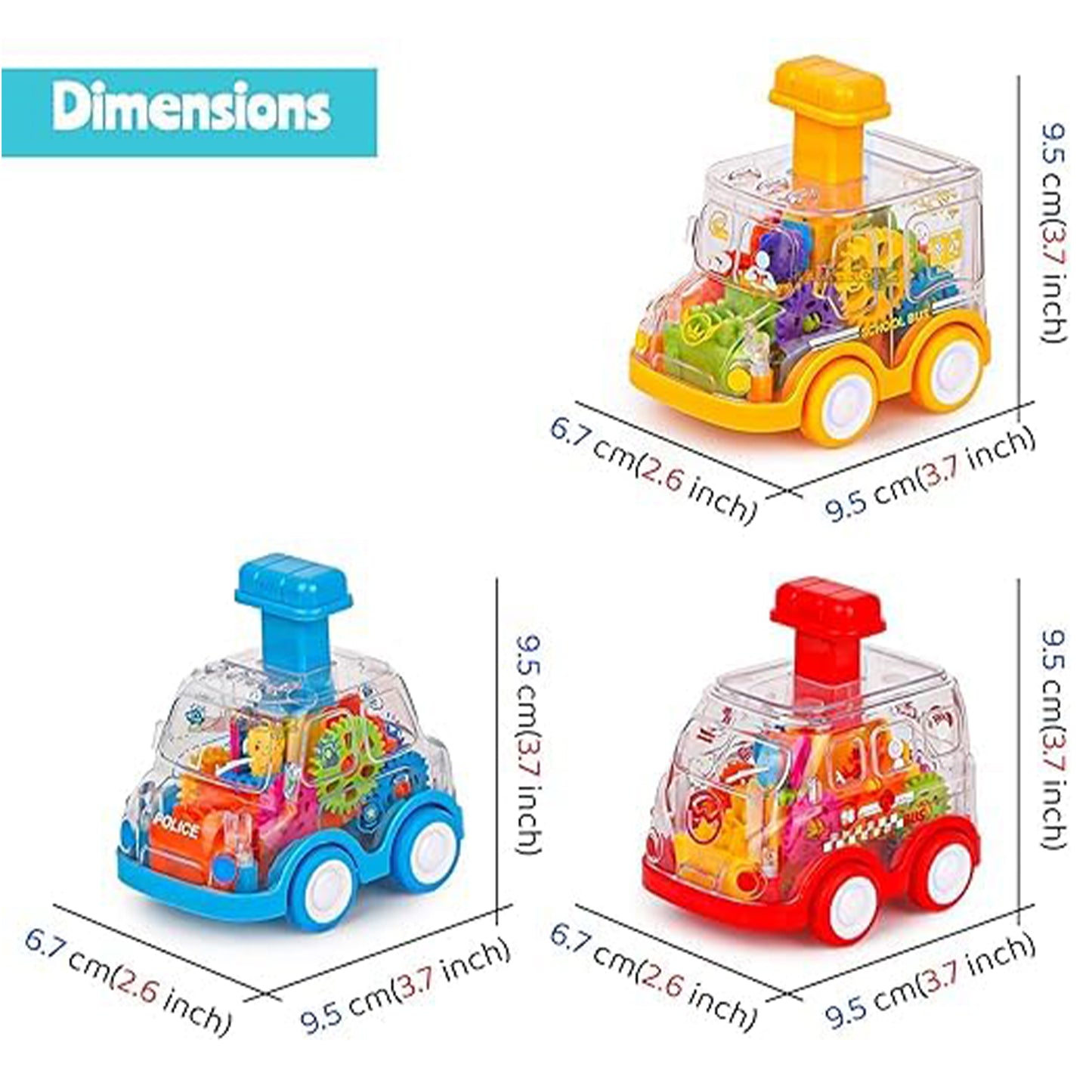 ToyBharat Press n Go Gear Bus Toys  for Kids 1 Pcs .Toys| Doll & Play Set |Set of 1|
