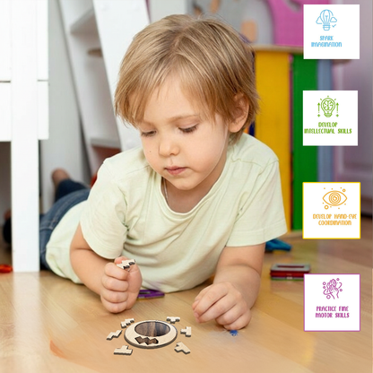 Toybharat Wooden W Shape Puzzle Game Board Game Puzzle Toy (Multicolour) for Adults Family Contemporary Manufacture And Unisex Kids (Colour May Differ)