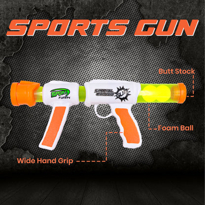 Toybharat Sports Ball Gun Toy | Multicolour | Gun Toys | Birthday Gift for Boy | Interactive Toys