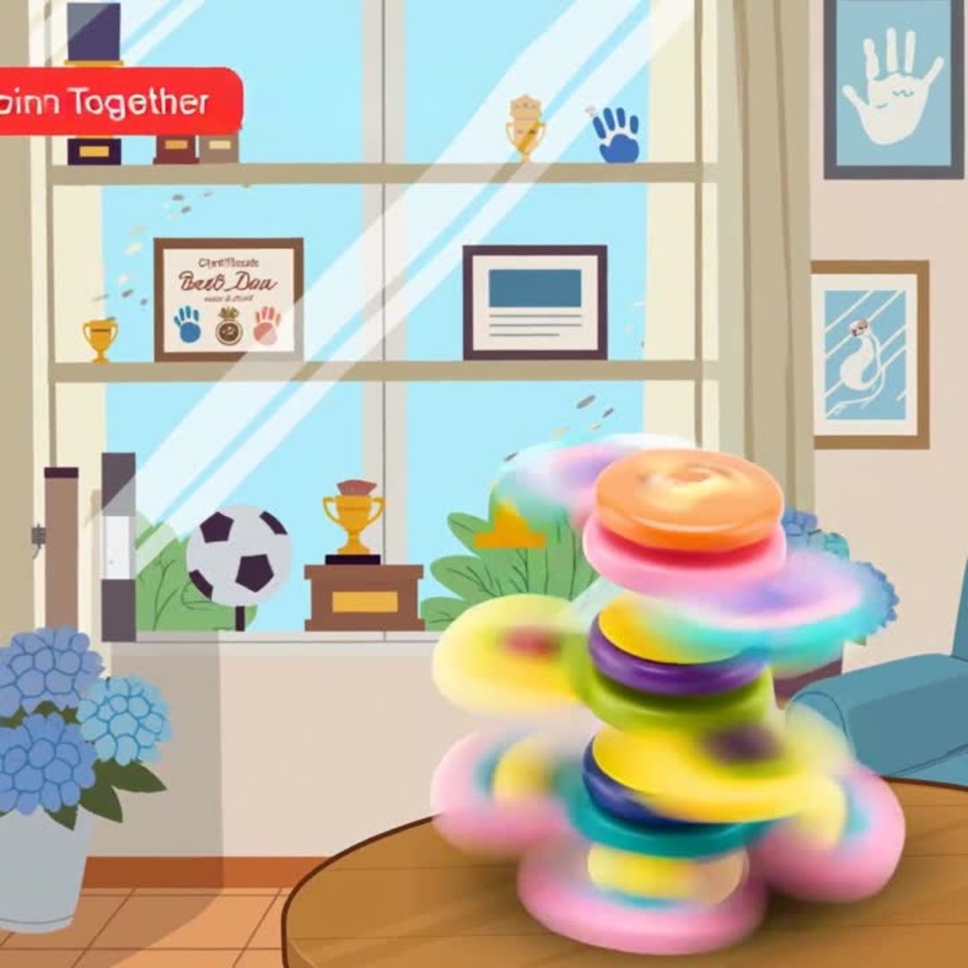 ToyBharat 2 in 1 Spinner is a multicolour interactive toy set that promotes motor skills and sensory play. Safe, non-toxic, and perfect for indoor and outdoor fun. A great birthday gift for baby boys and girls.