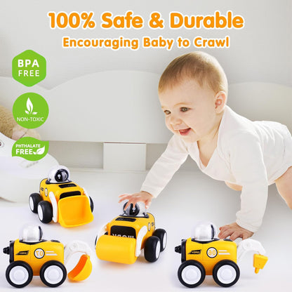 Toybharat Work Construction Car Combo Set Of 4 Pcs.  |Multicolour | Travel Toys | Push N Go