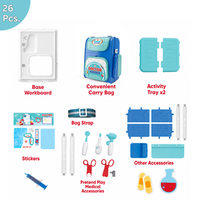 Toybharat Doctor Set for Kids 3+ Years | 2-in-1 Pretend Play Medical Kit | Portable Doctor Playset for Boys & Girls | Role Play Toy | Birthday Gift for Kids