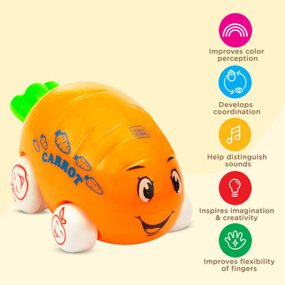 ToyBharat Vegetable Pullback Car 1 Pcs. |Multicolour | Travel Toys | Kids Gift |Intractive Toys