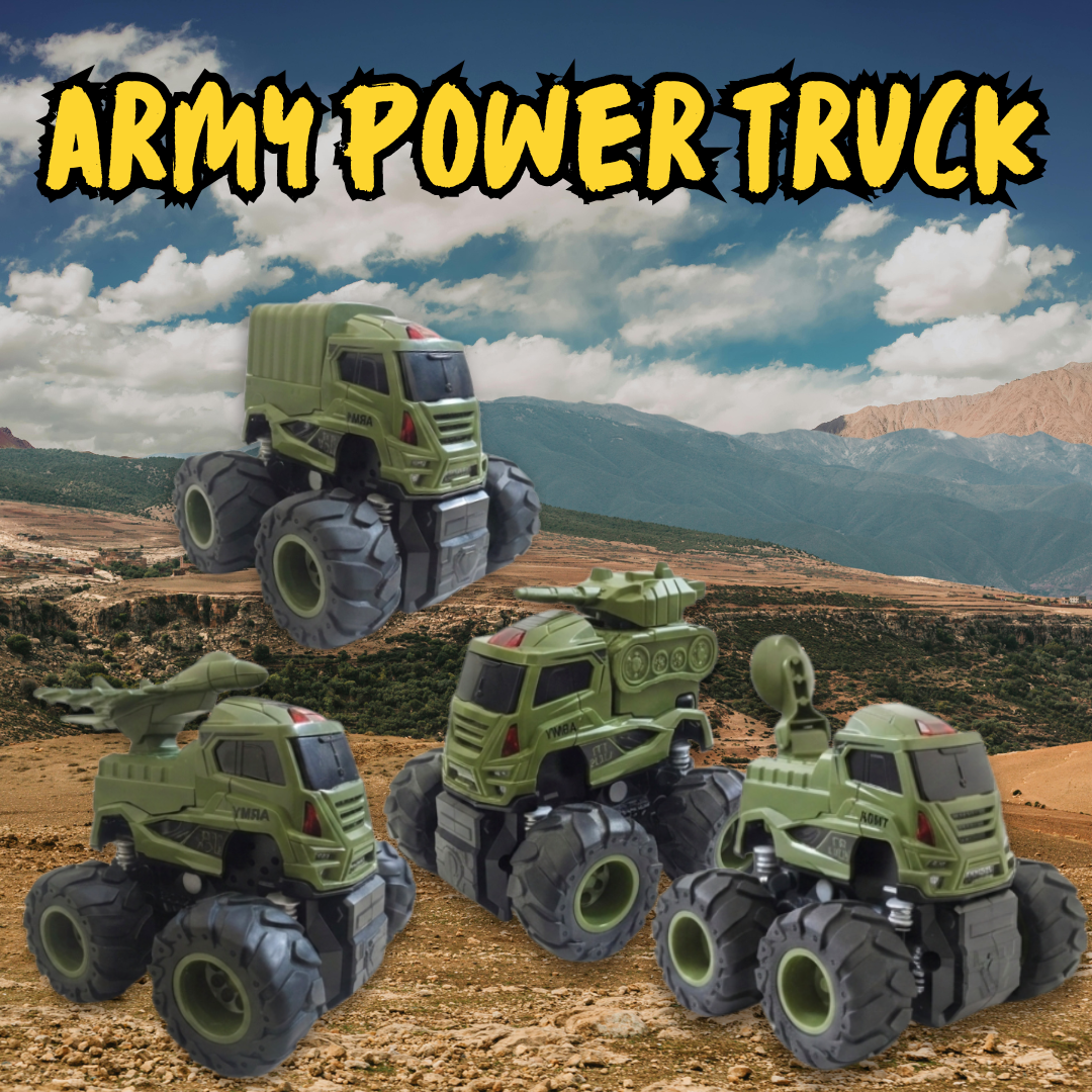 ToyBharat Army Power Truck| Friction Power Toy with a Realistic Design. Perfect Gift for Kids aged 1–6 Years. Safe, Non-Toxic, and ideal for exciting indoor and outdoor play adventures.| Pack Of 1 Pcs.|