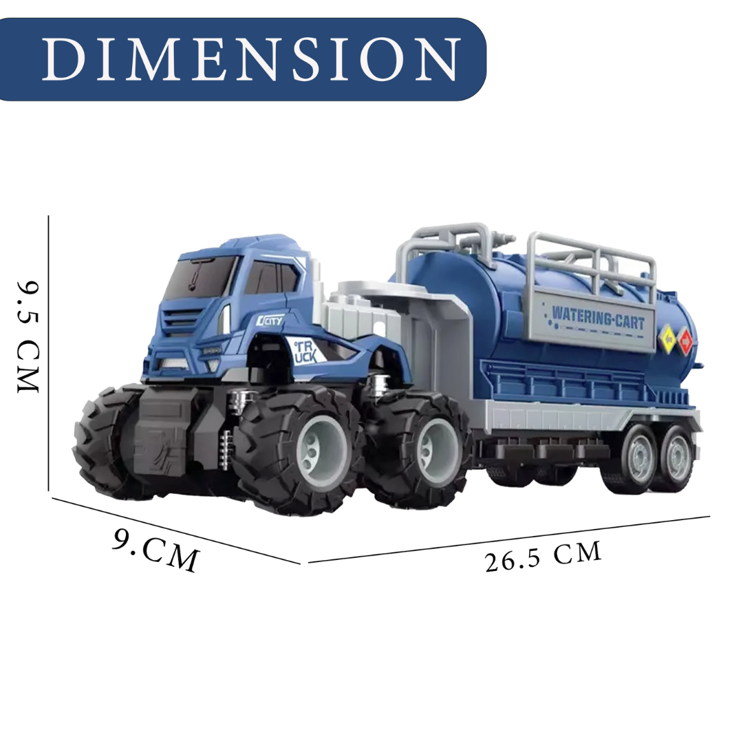 ToyBharat ABS Monster carrier truck Tanker Toy set with friction-powered cars, flashing lights, and music. A fun and educational emergency vehicle toy for boys and girls age 3+, ideal for birthdays and learning play.