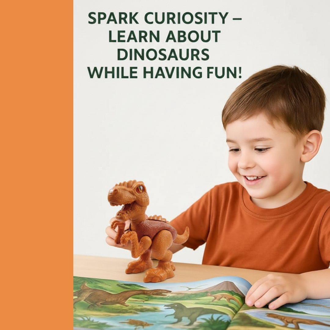 ToyBharat Moving Dinosaur  Toys for Girls Boys | Multicolour | Travel Toys | Birthday Gift for kids | Interactive Toys|