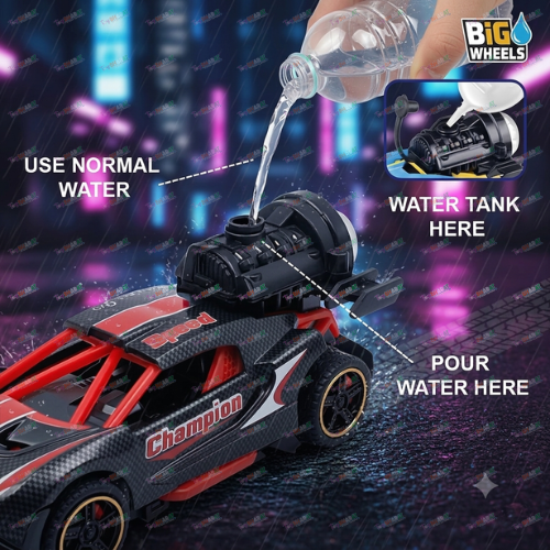 ToyBharat Pull Back Musical Smoke Racing Car ( Multicolour)Toy for Kids Age 3 + Years- Friction-Powered Racing Cars, Pull Back Off-Road Vehicles, Inertia, Best Gift for Boys |