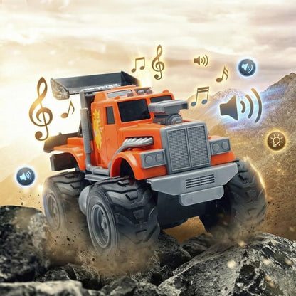 ToyBharat Monster Wheel Truck Toy with friction-powered, flashing lights, and music. A fun and educational emergency vehicle toy for boys and girls age 3+, ideal for birthdays and learning play.
