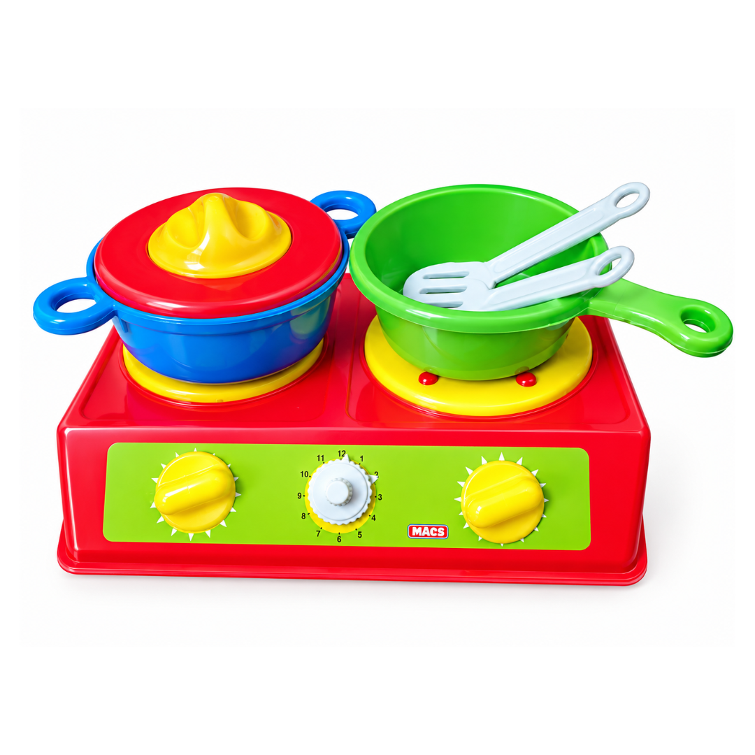 ToyBharat Cooking Set is a Red Colour role play toy for girls and boys. Fun and educational, it encourages creativity and makes a perfect birthday gift.