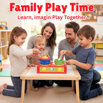 ToyBharat Cooking Set is a Red Colour role play toy for girls and boys. Fun and educational, it encourages creativity and makes a perfect birthday gift.