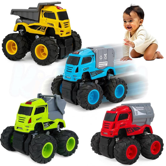 Toybharat ABS  Musical Monster Truck Toy with Light & Sound Effects - Truck for Kids | Battery Electronic Toys |  Best Birthday Gifts For Kids | Pack Of 4