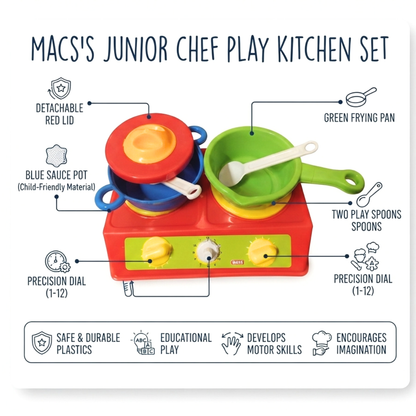 ToyBharat Cooking Set is a Red Colour role play toy for girls and boys. Fun and educational, it encourages creativity and makes a perfect birthday gift.