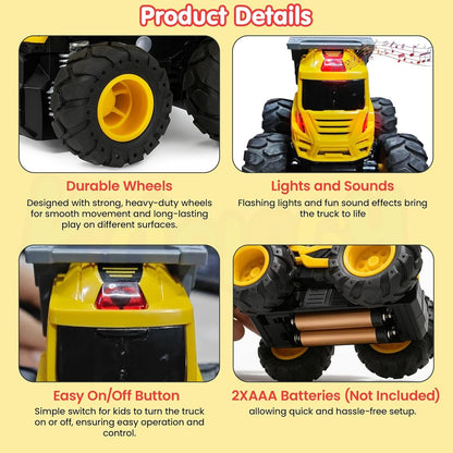 Toybharat ABS  Musical Monster Truck Toy with Light & Sound Effects - Truck for Kids | Battery Electronic Toys |  Best Birthday Gifts For Kids | Pack Of 4