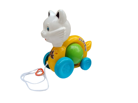 Toybharat Pulling Funny Cat | Multicolour | Kids Gift | Pull Along Toy | Pulling Toys