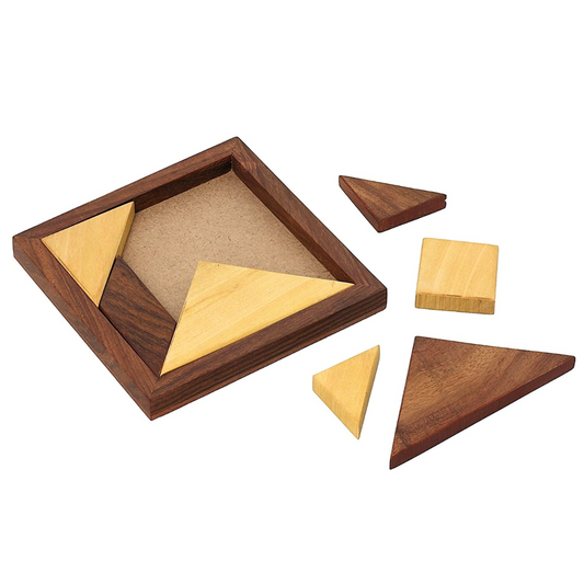 Toybharat Wooden Tangram Puzzle (7 Piece Puzzle) (Multicolour) Geometry Game (Wooden) For Unisex Kids