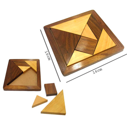 Toybharat Wooden Tangram Puzzle (7 Piece Puzzle) (Multicolour) Geometry Game (Wooden) For Unisex Kids