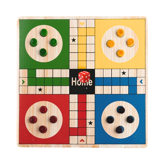 Toybharat  Classic Wooden 2 in 1 Ludo Snakes and Ladders Premium Travel Board Game for Kids and Adults Fun Game.