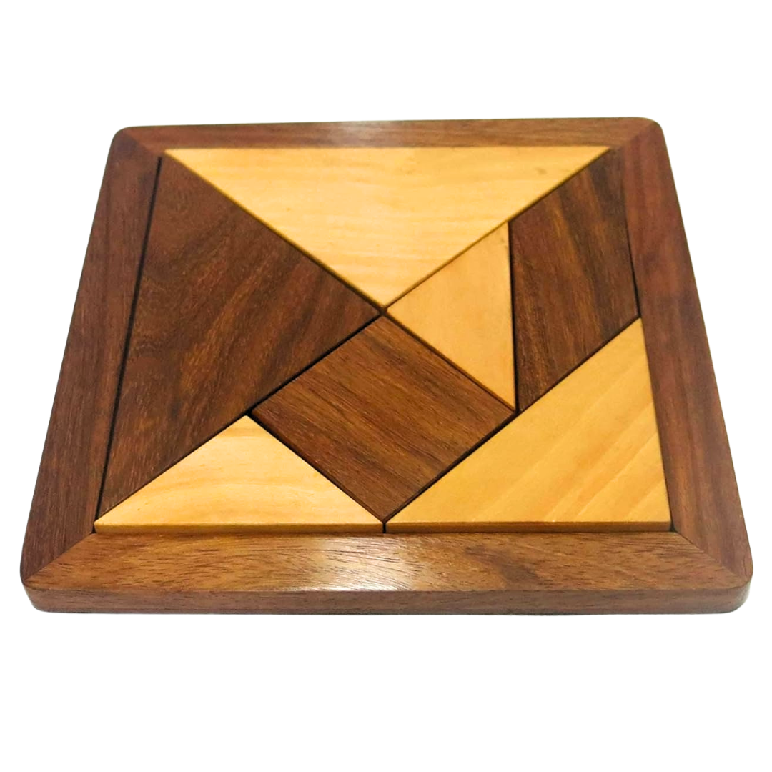 Toybharat Wooden Tangram Puzzle (7 Piece Puzzle) (Multicolour) Geometry Game (Wooden) For Unisex Kids