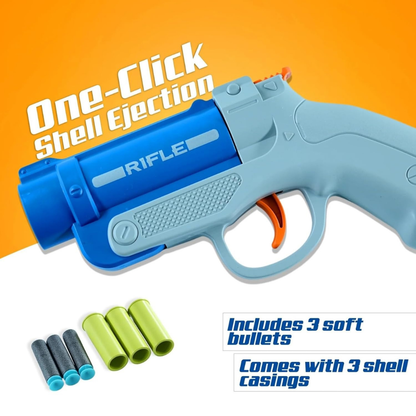 ToyBharat Pioneer Rifle Gun Toys for Kids| (Multi Colour)Fun Target Shooting Pioneer Rifle Gun with 3 Soft Foam Dart Bullets and 3 Bullets casing| Feta Toy Gun for Boys, Girls, Teen, Adults | Birthday Gift - Made in India