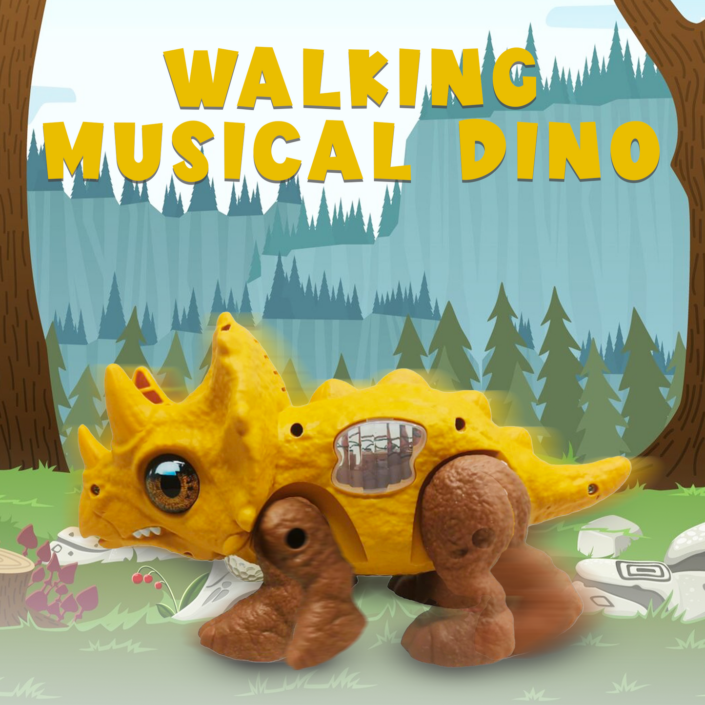 ToyBharat Musical Crawling Dino| Battery Operated | flashing lights, and music. A fun and educational toy for boys and girls age 3+, ideal for birthdays and learning play.