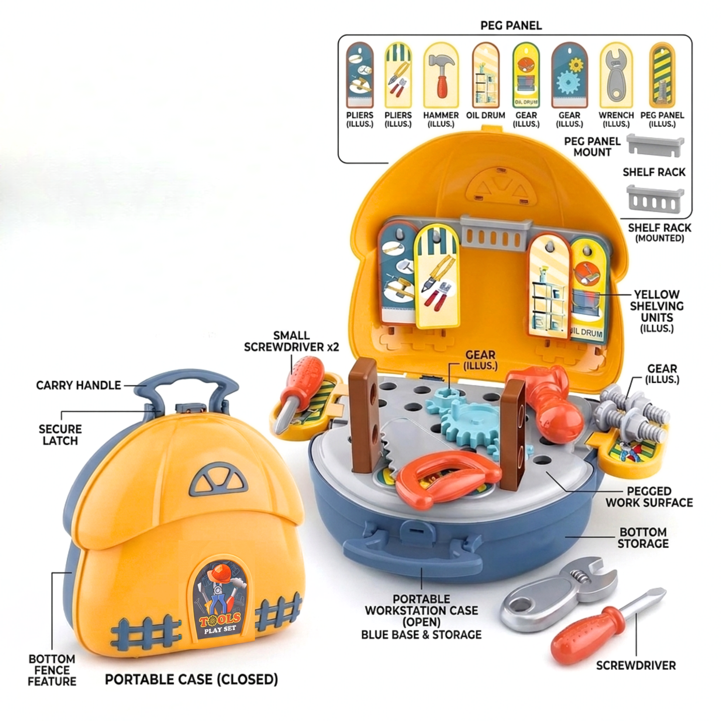 Toybharat DIY Tool kit Set for Boy 3-6 Years Old |Activity Toys| Screw Driver Tool Box for Kids | Pretend Play Construction Toy Game for Boys | Montessori Birthday Activity Gift Set for Kids Ages 3, 4, 5, 6