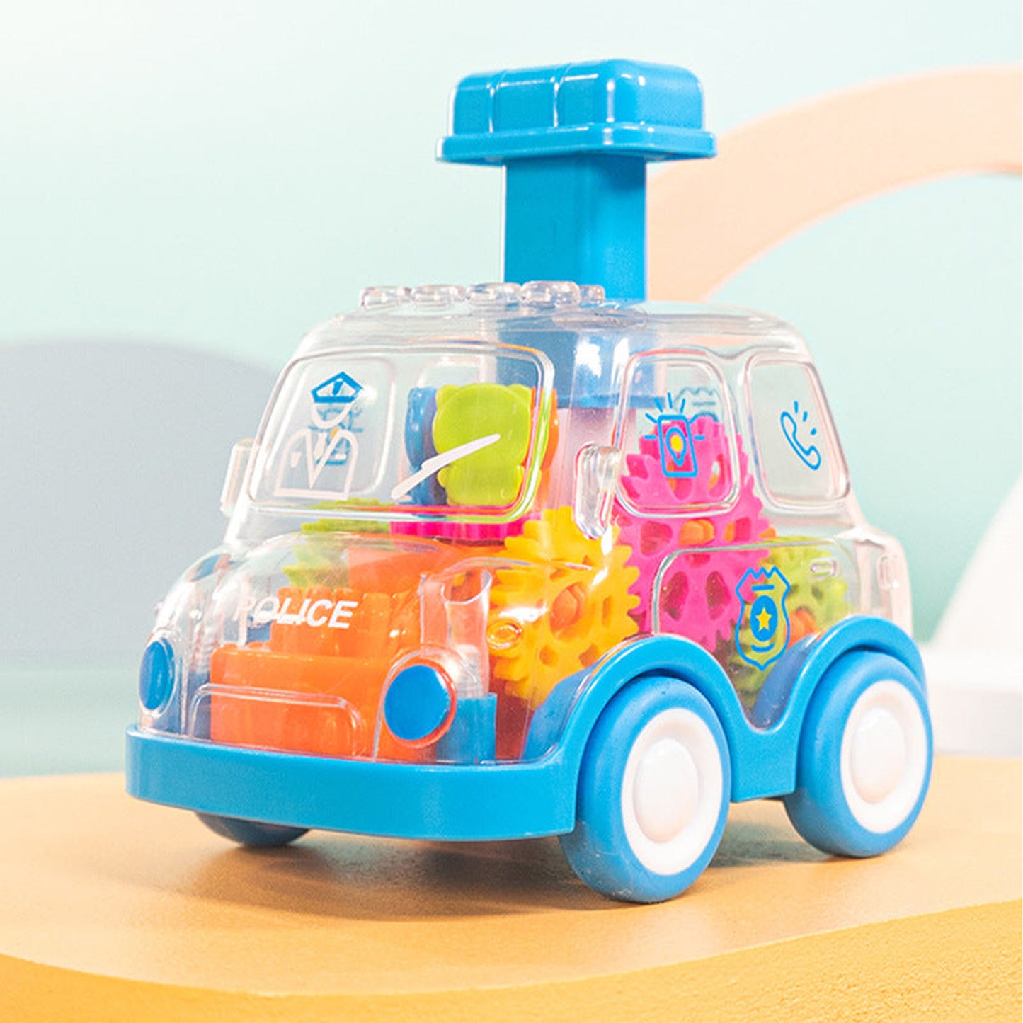 ToyBharat Press n Go Gear Bus Toys  for Kids 1 Pcs .Toys| Doll & Play Set |Set of 1|