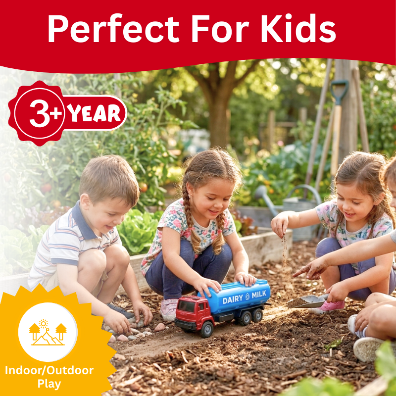 ToyBharat Lovely Tanker Toy in Multicolour with Realistic Design is a fun and safe Toy Cars Train & Vehicle play item. A perfect Kids Gift and Birthday Surprise for Boys and Girls aged 1–6 Years, for all play areas.