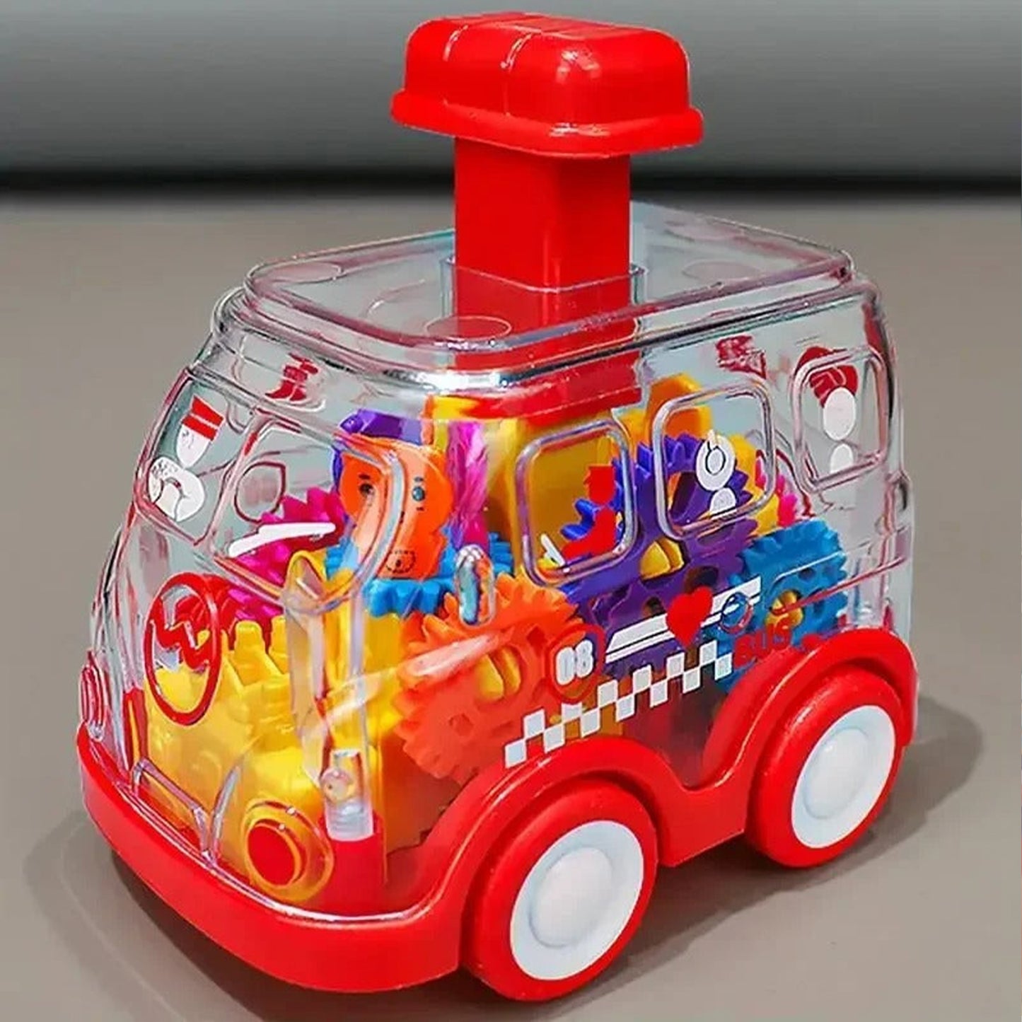 ToyBharat Press n Go Gear Bus Toys  for Kids 1 Pcs .Toys| Doll & Play Set |Set of 1|