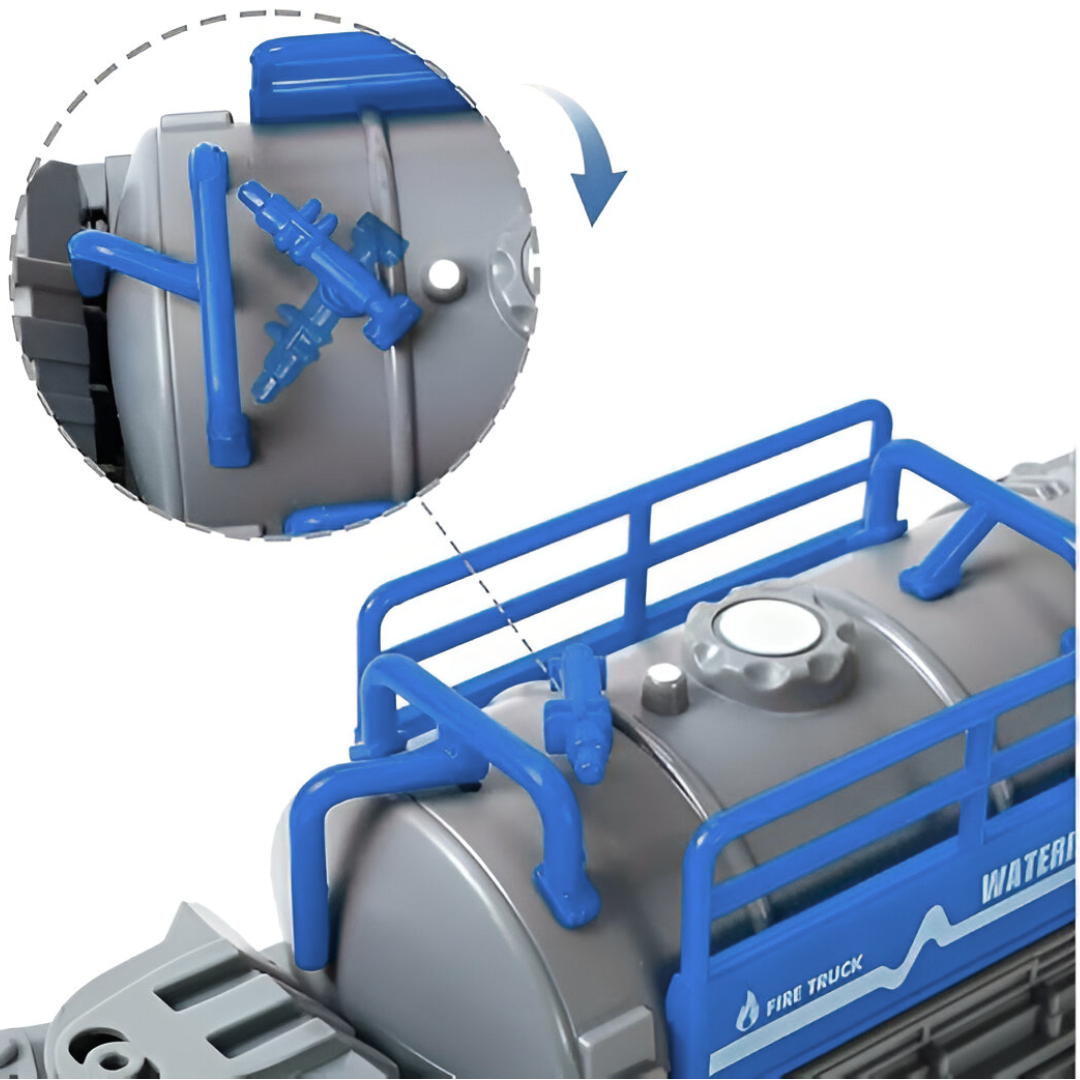 ToyBharat ABS Monster carrier truck Tanker Toy set with friction-powered cars, flashing lights, and music. A fun and educational emergency vehicle toy for boys and girls age 3+, ideal for birthdays and learning play.