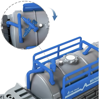 ToyBharat ABS Monster carrier truck Tanker Toy set with friction-powered cars, flashing lights, and music. A fun and educational emergency vehicle toy for boys and girls age 3+, ideal for birthdays and learning play.