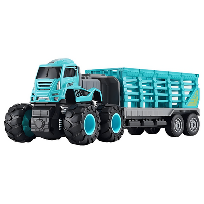 ToyBharat ABS Monster carrier truck Trala Toy set with friction-powered cars, flashing lights, and music. A fun and educational emergency vehicle toy for boys and girls age 3+, ideal for birthdays and learning play.