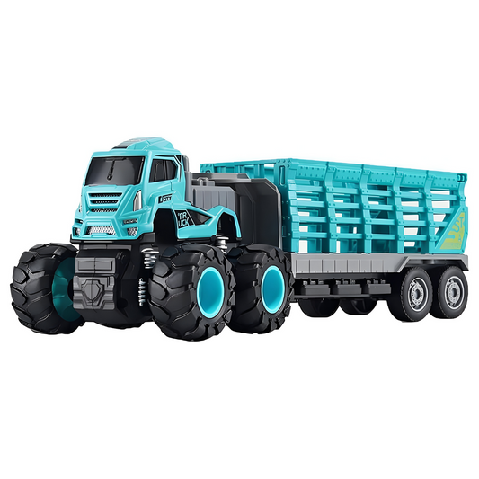 ToyBharat ABS Monster carrier truck Trala Toy set with friction-powered cars, flashing lights, and music. A fun and educational emergency vehicle toy for boys and girls age 3+, ideal for birthdays and learning play.