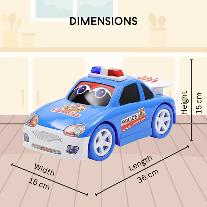 ToyBharat Police Car Toy in Multicolour with Realistic Design is a fun and safe Toy Cars Train & Vehicle play item. A perfect Kids Gift and Birthday Surprise for Boys and Girls aged 1–6 Years, for all play areas.