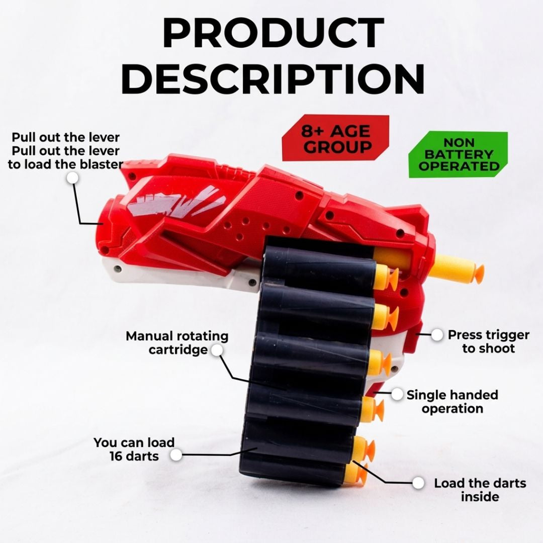 ToyBharat Feta Gun Toys for Kids 5 Years | (Multi Colour)Fun Target Shooting Feta Gun with 20 Soft Foam Dart Bullets | Feta Toy Gun for Boys, Girls, Teen, Adults | Birthday Gift - Made in India