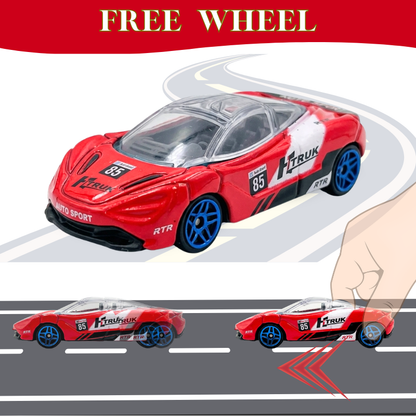 ToyBharat Metal Die Cast Car Set Free Wheel High Speed Unbreakable for Kids - Pack of 3, Small Racing Cars for Exciting Playtime Adventures, Multicolor