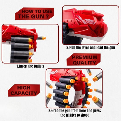 ToyBharat Feta Gun Toys for Kids 5 Years | (Multi Colour)Fun Target Shooting Feta Gun with 20 Soft Foam Dart Bullets | Feta Toy Gun for Boys, Girls, Teen, Adults | Birthday Gift - Made in India