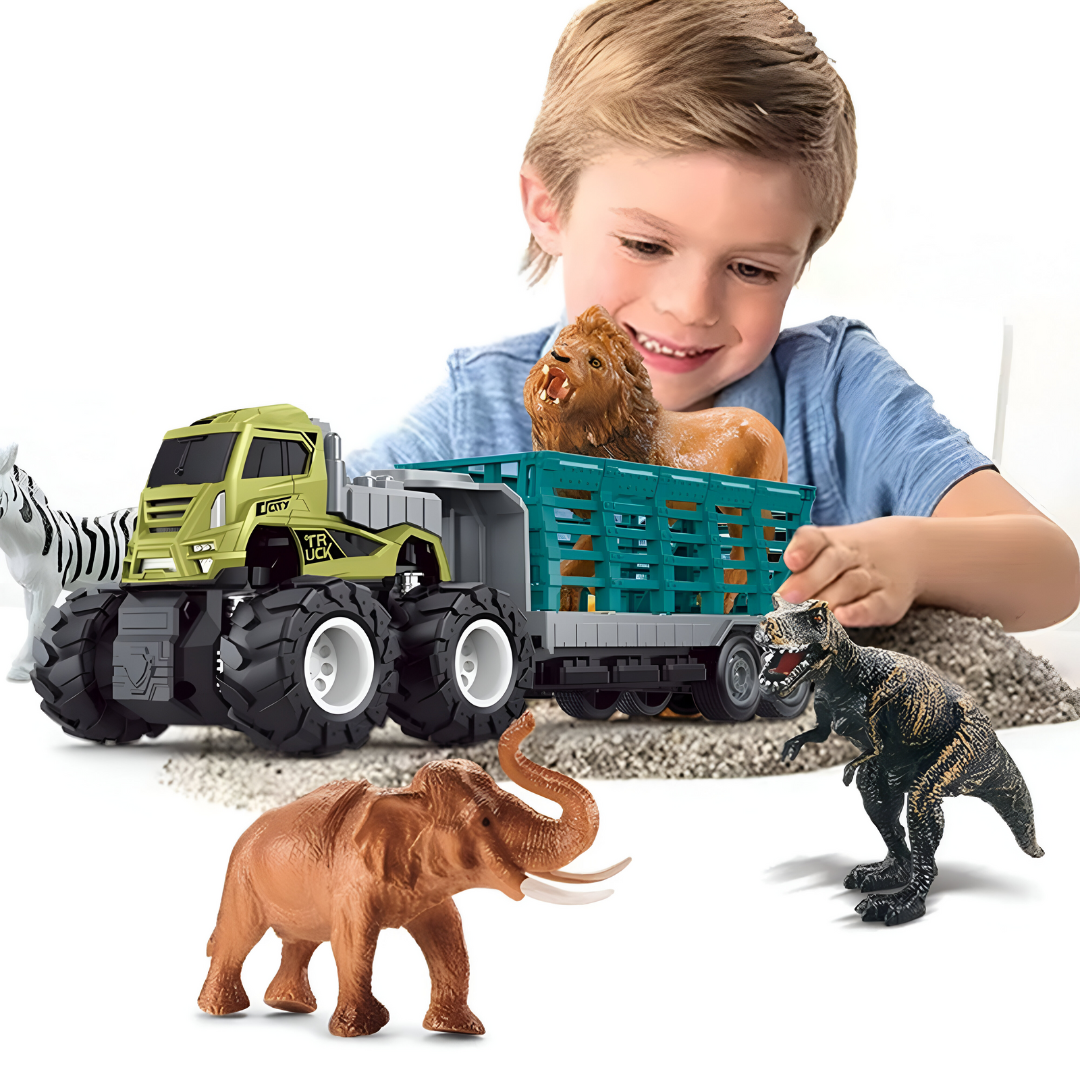 ToyBharat ABS Monster carrier truck Trala Toy set with friction-powered cars, flashing lights, and music. A fun and educational emergency vehicle toy for boys and girls age 3+, ideal for birthdays and learning play.