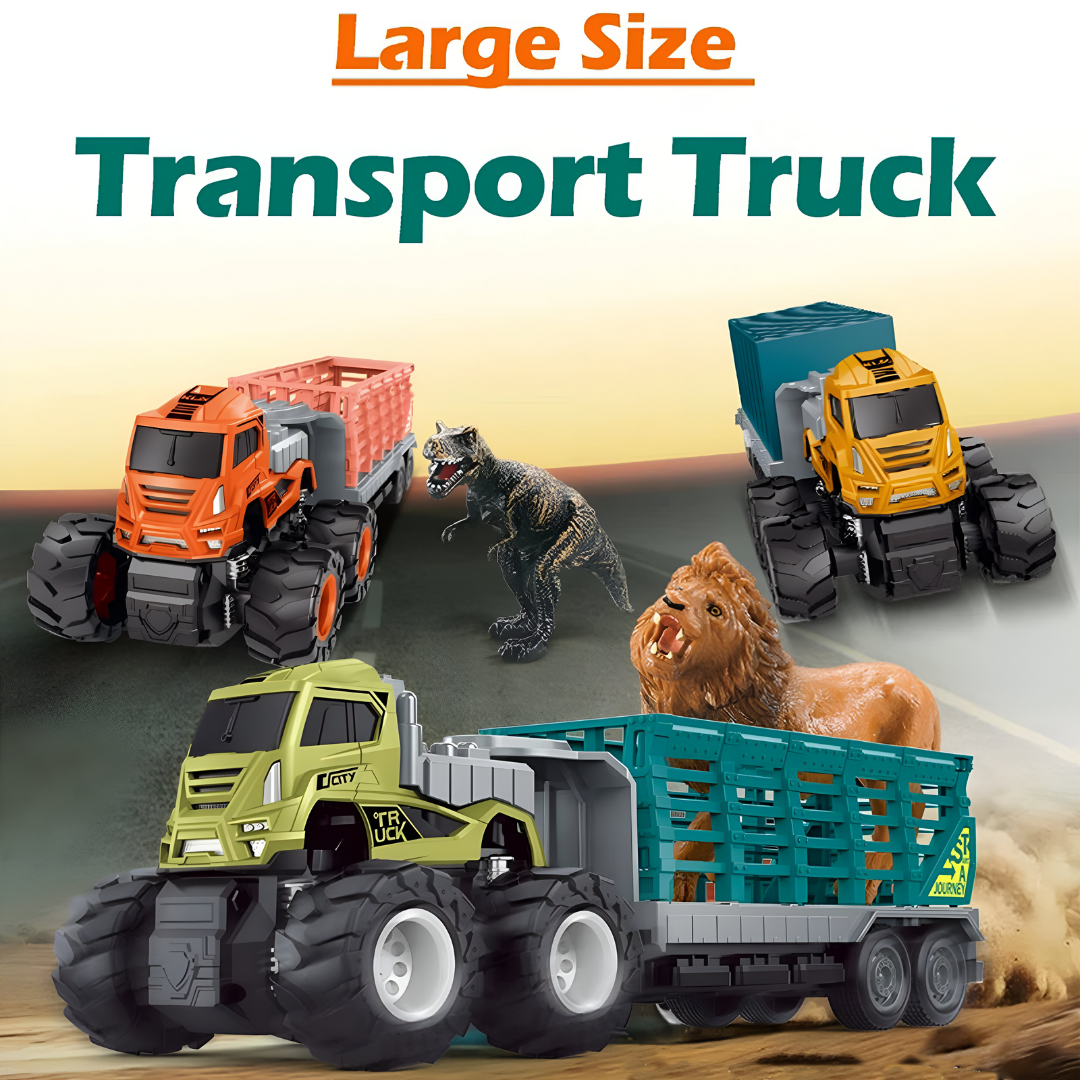 ToyBharat ABS Monster carrier truck Trala Toy set with friction-powered cars, flashing lights, and music. A fun and educational emergency vehicle toy for boys and girls age 3+, ideal for birthdays and learning play.