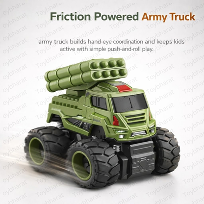 ToyBharat Army Power Truck| Friction Power Toy with a Realistic Design. Perfect Gift for Kids aged 1–6 Years. Safe, Non-Toxic, and ideal for exciting indoor and outdoor play adventures.| Pack Of 1 Pcs.|