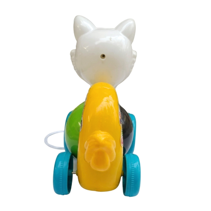 ToyBharat Pulling Funny Cat is a multicolour pull-along toy designed for toddlers aged 1-6 years. Made from safe and non-toxic materials, it's perfect for indoor and outdoor play and makes a fun kids’ gift.