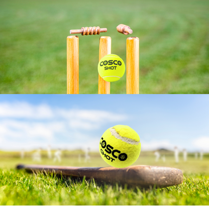 Toybharat Cosco Shot Cricket / Tennis Ball Set of 2 Pcs. | Green Color| Activity Toy | Birthday Gift for Boys and Girls | Game & Sports|