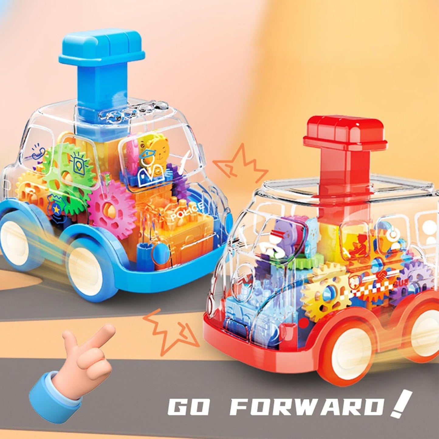 ToyBharat Press n Go Gear Bus Toys  for Kids 1 Pcs .Toys| Doll & Play Set |Set of 1|