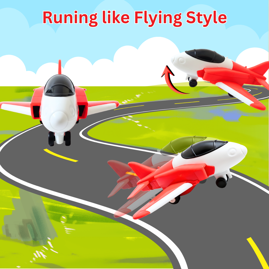 Toybharat Pull Back Plane | Friction Powered Aeroplane | Unbreakable  | Plastic Pull Back Toy for Kids | Airplane Toy for Boys and Girls (Multicolours)