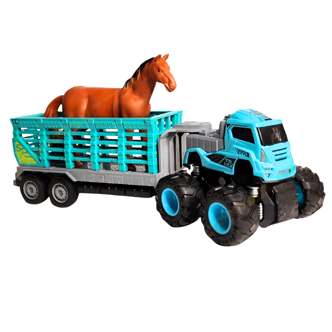 ToyBharat ABS Monster carrier truck Trala Toy set with friction-powered cars, flashing lights, and music. A fun and educational emergency vehicle toy for boys and girls age 3+, ideal for birthdays and learning play.
