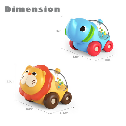 ToyBharat Pop Pop Elephant and Lion Set Of 2 | Multicolour | Travel Toys | Birthday Gift for kids | Interactive Toys| For Unisex Kids.