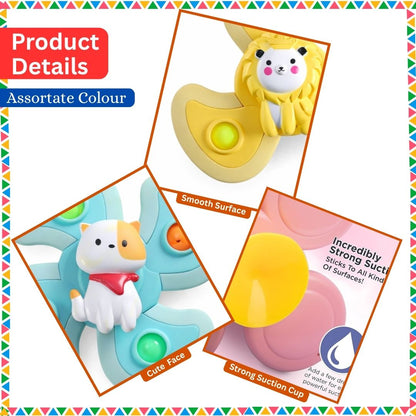 ToyBharat Big Spinner Set of 3 is a multicolour interactive toy set that promotes motor skills and sensory play. Safe, non-toxic, and perfect for indoor and outdoor fun. A great birthday gift for baby boys and girls.